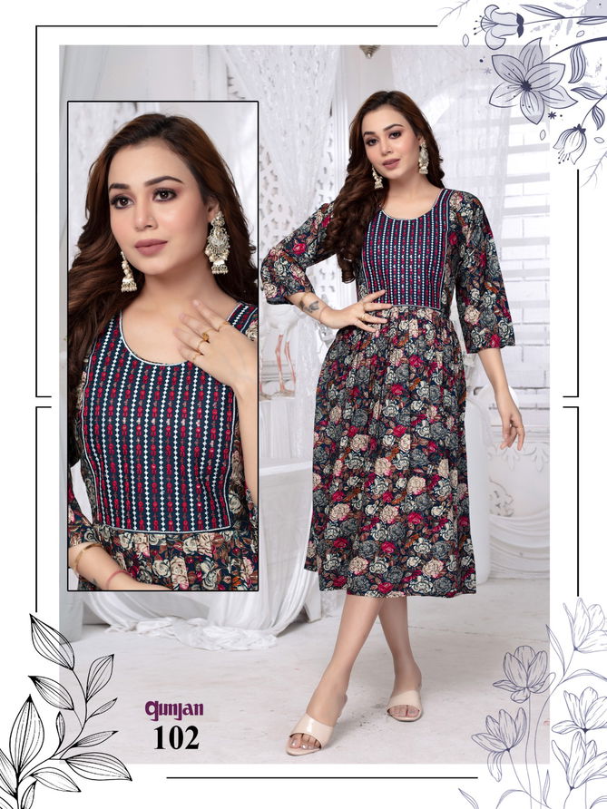 Beauty Queen Gunjan Vol 21 Rayon Anarkali Kurtis Wholesale Shop In Surat